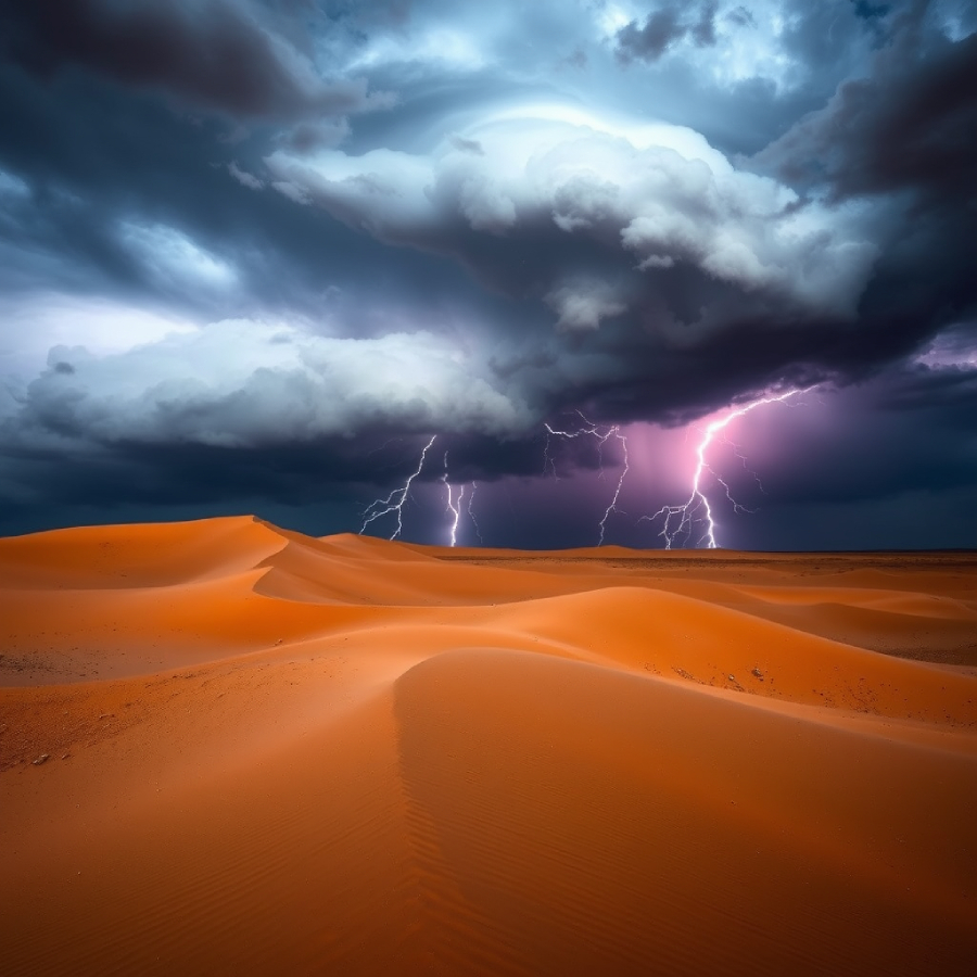 Lightning over the Kalahari Desert