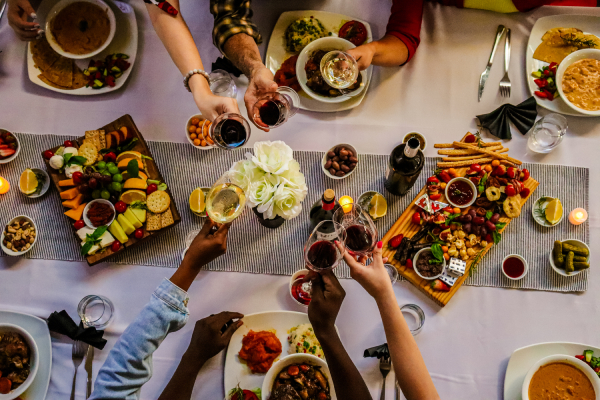 Wine tasting spread